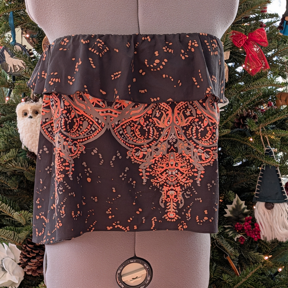 Free People Black and Orange Crop Top